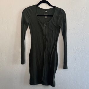 SO Women's Olive Long Sleeve Dress